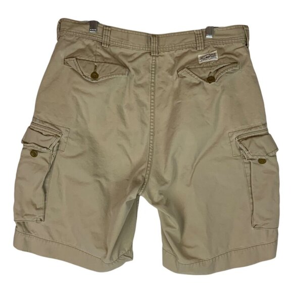 Polo Ralph Lauren Mens Khaki Cargo Shorts Size 40 Cotton With Multiple Pockets - Picture 2 of 8